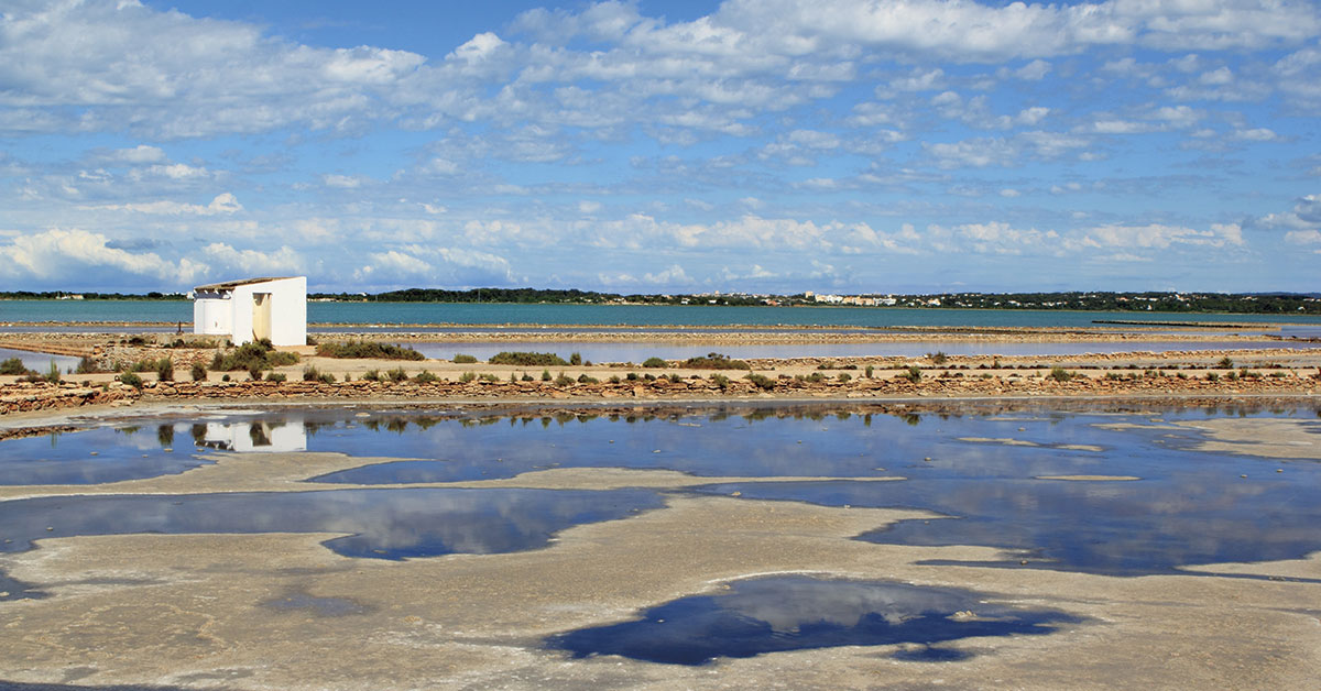 las salinas con caseta de sal